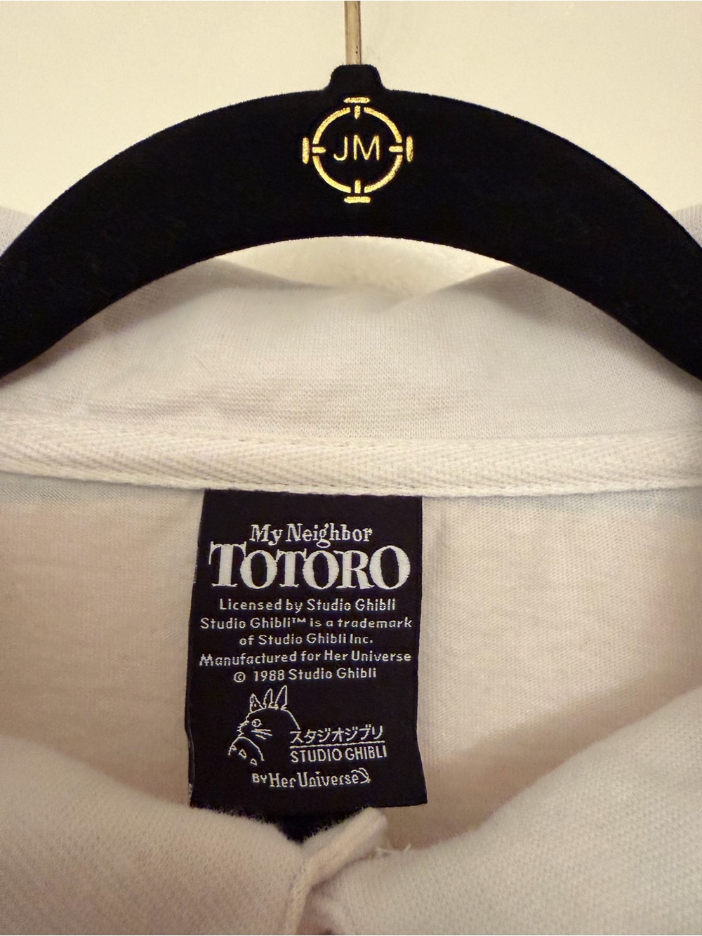 Totoro Pastel Stripe Long-Sleeve Polo - Blue & Cream & Peach - Picture 3 of 4